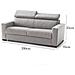 Divano Fisso Monica, Divano A 2 Posti Large, 100% Made In Italy, Sofà Soggiorno, In Tessuto Imbottito, Con Poggiatesta Regolabili E Braccioli Standard, Cm 200x95h85, Grigio - Foto miniatura 4