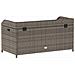 Panca Portaoggetti Giardino Grigia 100x50x52 Polyrattan Acacia - Foto miniatura 4