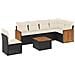 Set Divani Da Giardino Con Cuscini 7pz Nero Polyrattan - Foto miniatura 2
