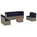 Set Divani Da Giardino 9 Pz Con Cuscini Grigio In Polyrattan - Foto miniatura 2
