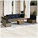 Set Divani Da Giardino 9 Pz Con Cuscini Grigio In Polyrattan - Foto miniatura 1