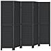 Divisorio Ambienti 5 Pannelli Nero Legno Massello Di Paulownia - Foto miniatura 2
