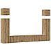 Set Mobile Tv 6 Pz Montato A Parete Rovere In Legno Multistrato - Foto miniatura 2