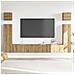 Set Mobile Tv 6 Pz Montato A Parete Rovere In Legno Multistrato - Foto miniatura 3