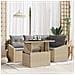 Set di Divani da Giardino in 5 Pezzi con Cuscini Beige in Rattan PE - Foto miniatura 2