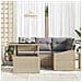 Set di Divani da Giardino in 5 Pezzi con Cuscini Beige in Rattan PE - Foto miniatura 3