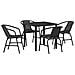 Set da Pranzo Giardino 5 Pezzi vitaXL Nero Rattan Polimerico - Foto miniatura 1