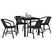 Set da Pranzo Giardino 5 Pezzi vitaXL Nero Rattan Polimerico - Foto miniatura 3