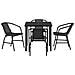 Set da Pranzo Giardino 5 Pezzi vitaXL Nero Rattan Polimerico - Foto miniatura 7