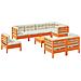 Set Divani Giardino 9 pz con Cuscini Marrone Cera Massello Pino - Foto miniatura 1