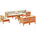 Set Divani Giardino 9 pz con Cuscini Marrone Cera Massello Pino - Foto miniatura 2