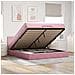Struttura Letto Pouf con Materasso Rosa 160x200 cm in Velluto - Foto miniatura 2