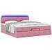 Struttura Letto Pouf con Materasso Rosa 160x200 cm in Velluto - Foto miniatura 3