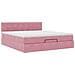 Struttura Letto Pouf con Materasso Rosa 160x200 cm in Velluto - Foto miniatura 5