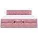 Struttura Letto Pouf con Materasso Rosa 160x200 cm in Velluto - Foto miniatura 6