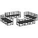 Set Divano da Giardino con cuscino 12 pcs Nero Alluminio - Foto miniatura 4