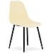 Sedia da scrivania moderna WAT color crema con gambe nere - Foto miniatura 1