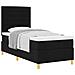 Letto a molle con materasso Nero 90 x 200 cm Tessuto - Foto miniatura 1