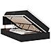 Letto con contenitore e LED con led Nero 120 x 200 cm Tessuto - Foto miniatura 1