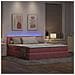 Letto con luci a strisce a LED Rosa 180 x 200 cm Velluto - Foto miniatura 6