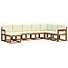 Set di divani da esterno con cuscino 8 pcs Naturale e Crema - Foto miniatura 1