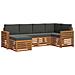 Set divani 6 pcs Naturale e Antracite Legno di Acacia Massello - Foto miniatura 1