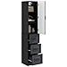 Set di armadi 2 pcs Nero 33 x 34,5 x 87 cm Legno ingegnerizzato - Foto miniatura 2
