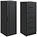 Set di armadi 2 pcs Nero 33 x 34,5 x 87 cm Legno ingegnerizzato - Foto miniatura 3
