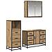 Set di mobili per il bagno con porta 3 pcs Rovere artigianale - Foto miniatura 1