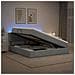 Letto con contenitore LED e materasso Grigio Chiaro - Foto miniatura 4