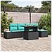 Set Divano da Giardino 6 pz Nero Poly Rattan - Foto miniatura 6