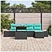 Set Divano da Giardino 6 pz Nero Poly Rattan - Foto miniatura 9