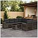 Set Divano da Giardino 9 pz Grigio e Grigio Scuro polyrattan - Foto miniatura 4