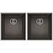 Lavello Quadra 200 Keratek Plus Sottotop 38x44 cm 2 vasche Colore Dove Grey 93 - Foto miniatura 1