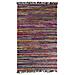 Tappeto Multicolore In Cotone Scuro Con Fronde - 140x200cm - Danca - Foto miniatura 7