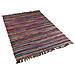 Tappeto Multicolore In Cotone Scuro Con Fronde - 140x200cm - Danca - Foto miniatura 1