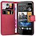 Custodia Compatibile Con Htc Desire 500 In Rosso Carminio - Coperchio Protettiva Con Chiusura Magnetica, Funzione Stand E Tasca Per Le Carte - Foto miniatura 2