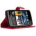 Custodia Compatibile Con Htc Desire 500 In Rosso Carminio - Coperchio Protettiva Con Chiusura Magnetica, Funzione Stand E Tasca Per Le Carte - Foto miniatura 3