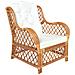 Poltrona con Cuscino Marrone Chiaro in Rattan Naturale e Lino 81 x 70 x 90 cm - Foto miniatura 1