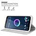 Custodia Compatibile Con Htc Desire 12 In Classy Argento - Coperchio Protettiva Con Chiusura Magnetica, Funzione Stand E Tasca Per Le Carte - Foto miniatura 4