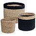 Cestini In Iuta, Rotondi, 3 Pezzi, Colore Naturale+nero - Foto miniatura 1