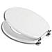 Em Originale Sedile Copri Wc Igienico Bianco Universale Tavoletta Copriwater Mdf Rivestito Cerniere Regolabili Per Vendor - Foto miniatura 2