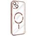Cover Magsafe Per Iphone 14 Silicone Protezione Camera Bordo Cromato Rose Gold - Foto miniatura 2