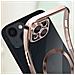 Cover Magsafe Per Iphone 14 Silicone Protezione Camera Bordo Cromato Rose Gold - Foto miniatura 5