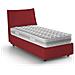Letto Singolo Penelope, Letto Contenitore Con Rivestimento In Tessuto, 100% Made In Italy, Apertura Frontale, Con Materasso Cm 90x190 Incluso, Rosso - Foto miniatura 3