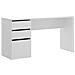 Scrivania Lagoni, Scrittoio Multiuso Da Ufficio O Cameretta, Tavolo Da Studio Lineare Con 2 Cassetti E 1 Anta, 139x60h75 Cm, Bianco - Foto miniatura 2