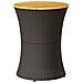 Tavolino Giardino Forma Tamburo Nero Polyrattan Legno Massello - Foto miniatura 2