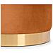 Pouf Charlotte Ii In Velluto Arancione Bruciato E Metallo Dorato - Foto miniatura 4