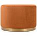 Pouf Charlotte Ii In Velluto Arancione Bruciato E Metallo Dorato - Foto miniatura 7