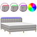 Letto a Molle Materasso e LED Grigio Chiaro 180x200 cm Tessuto - Foto miniatura 1